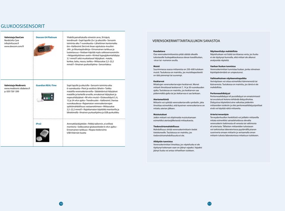 Lähettimen kantomatka 6m Kalibrointi 2krt/vrk ilman rajoituksia Insuliini-,HH-, ja liikuntapäiväkirja Erinomainen tarkkuus ja luotettavuus Voidaan käyttää myös sokkosensorointiin Helppokäyttöinen