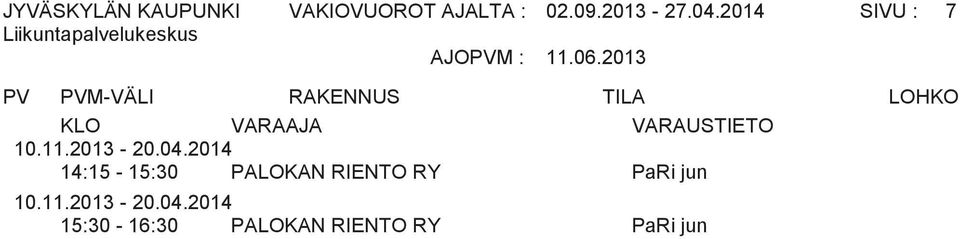 2014 SIVU : 7 10.11.2013-20.04.