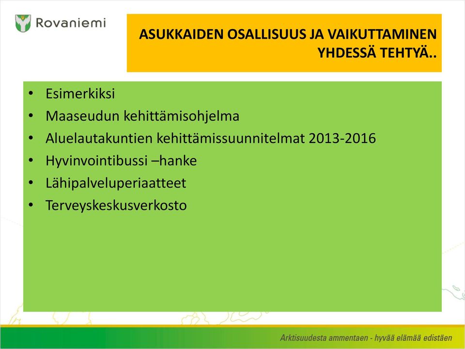 Aluelautakuntien kehittämissuunnitelmat 2013-2016