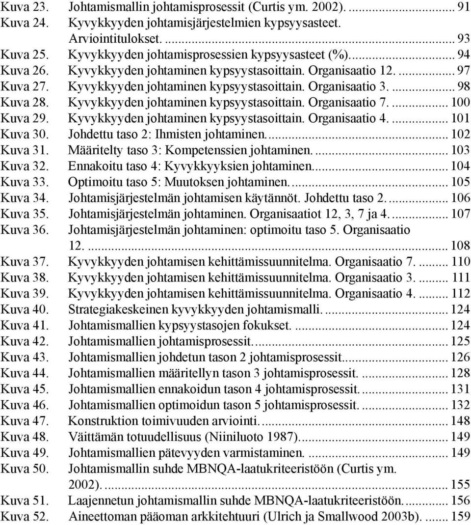 ... 98 Kuva 28. Kyvykkyyden johtaminen kypsyystasoittain. Organisaatio 7.... 100 Kuva 29. Kyvykkyyden johtaminen kypsyystasoittain. Organisaatio 4.... 101 Kuva 30.