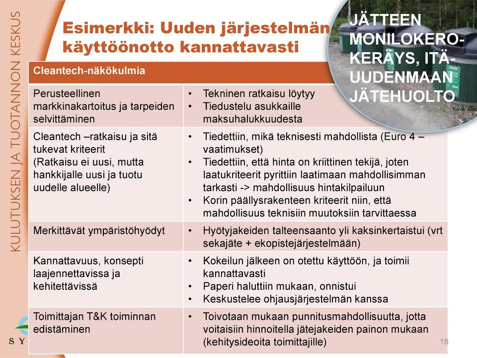 maksuhalukkuudesta Tiedettiin, mikä teknisesti mahdollista (Euro 4 vaatimukset) Tiedettiin, että hinta on kriittinen tekijä, joten laatukriteerit pyrittiin laatimaan mahdollisimman tarkasti ->