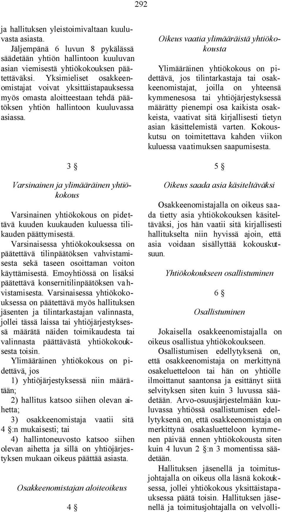 3 Varsinainen ja ylimääräinen yhtiökokous Varsinainen yhtiökokous on pidettävä kuuden kuukauden kuluessa tilikauden päättymisestä.