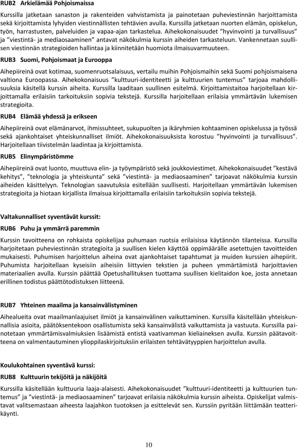 Aihekokonaisuudet hyvinvointi ja turvallisuus ja viestintä- ja mediaosaaminen antavat näkökulmia kurssin aiheiden tarkasteluun.