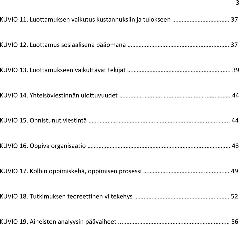 Onnistunut viestintä.. 44 KUVIO 16. Oppiva organisaatio 48 KUVIO 17.