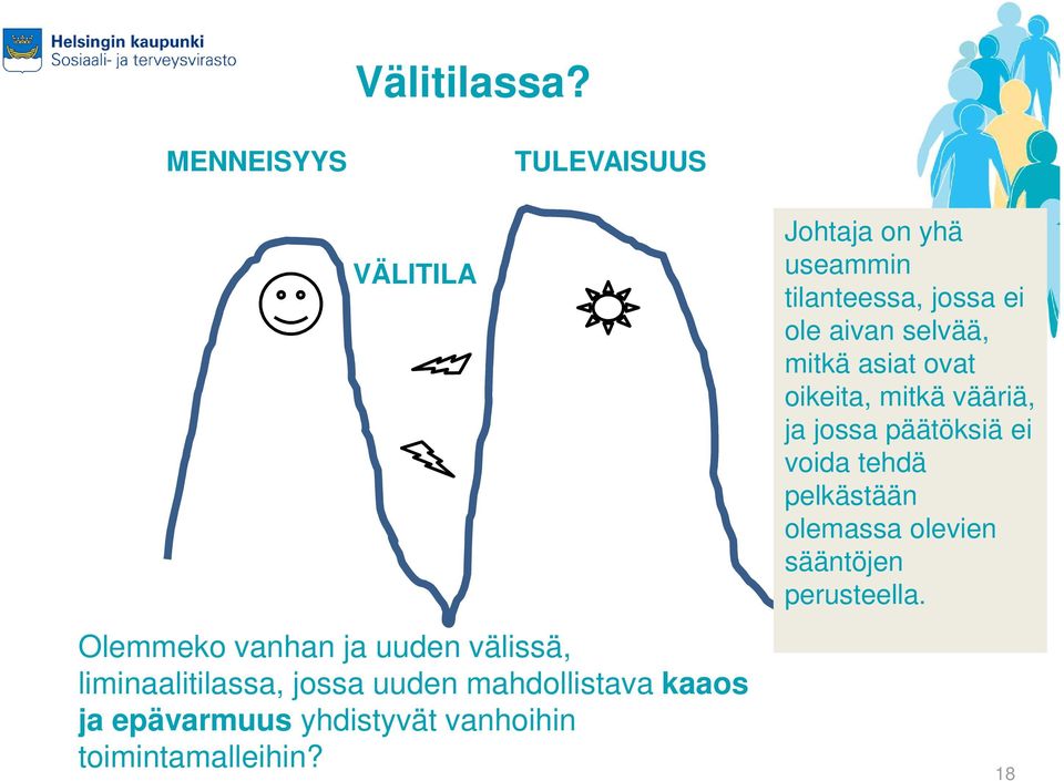 uuden mahdollistava kaaos ja epävarmuus yhdistyvät vanhoihin toimintamalleihin?