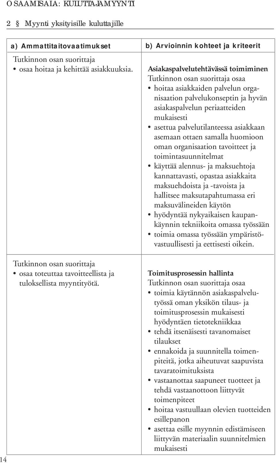 palvelutilanteessa asiakkaan asemaan ottaen samalla huomioon oman organisaation tavoitteet ja toimintasuunnitelmat käyttää alennus- ja maksuehtoja kannattavasti, opastaa asiakkaita maksuehdoista ja