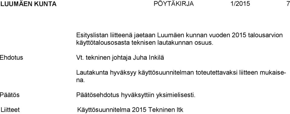 teknisen lautakunnan osuus.