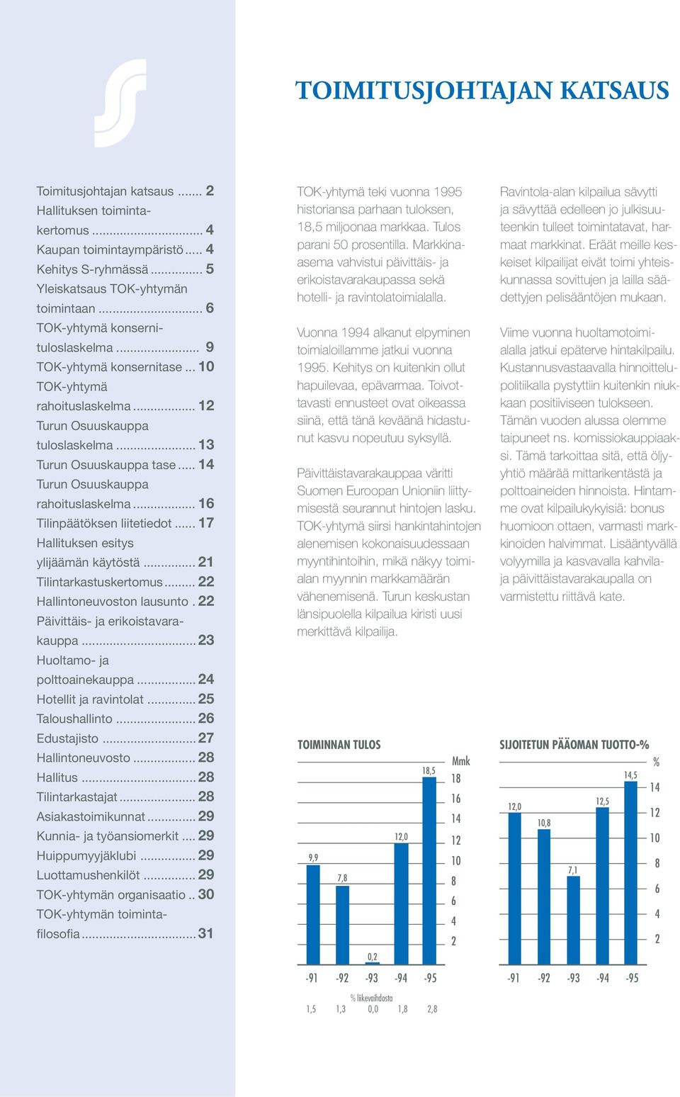 .. 14 Turun Osuuskauppa rahoituslaskelma... 16 Tilinpäätöksen liitetiedot... 17 Hallituksen esitys ylijäämän käytöstä... 21 Tilintarkastuskertomus... 22 Hallintoneuvoston lausunto.