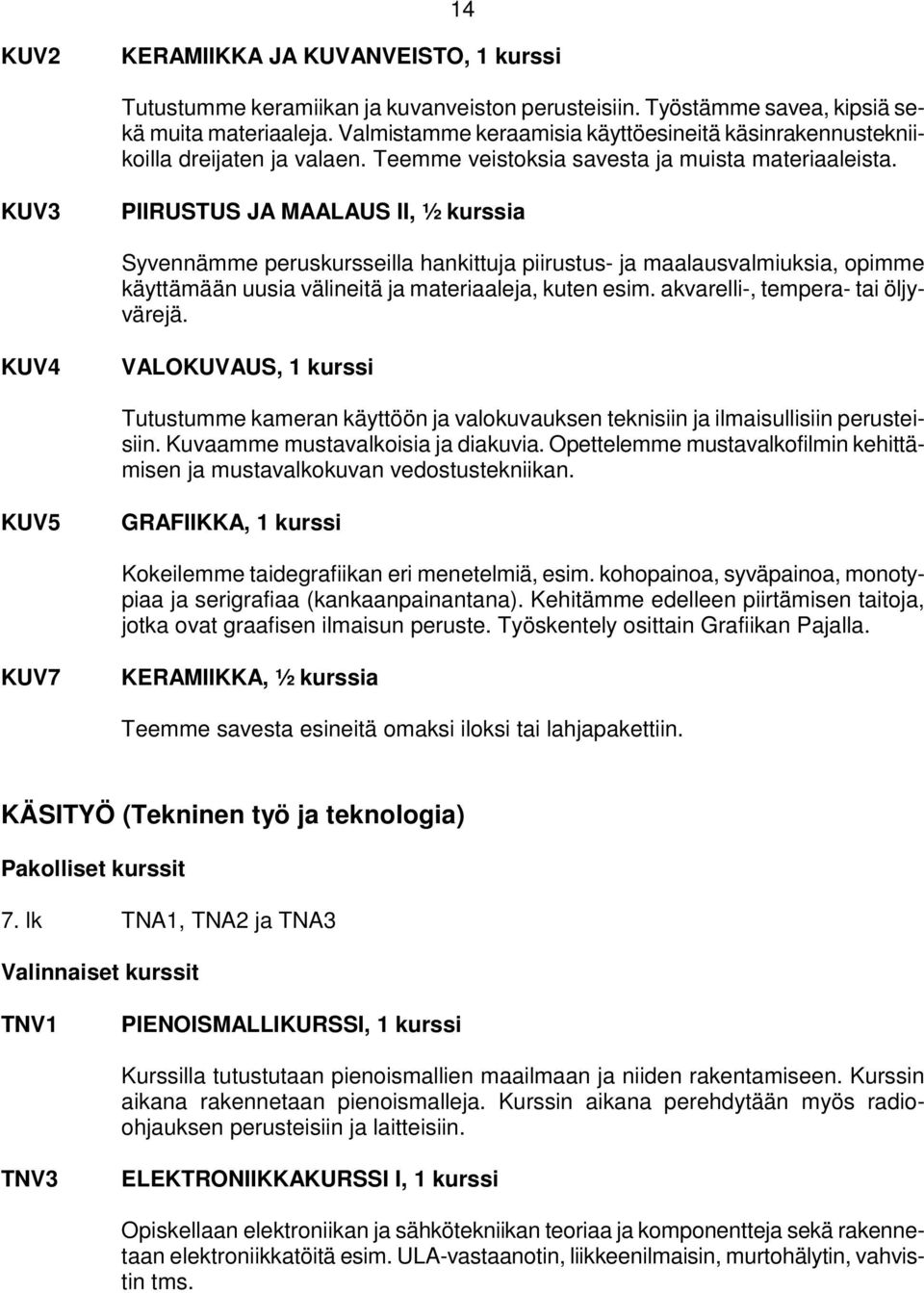 KUV3 PIIRUSTUS JA MAALAUS II, ½ kurssia Syvennämme peruskursseilla hankittuja piirustus- ja maalausvalmiuksia, opimme käyttämään uusia välineitä ja materiaaleja, kuten esim.