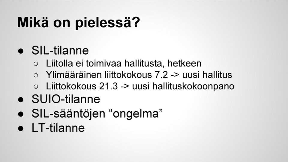 hetkeen Ylimääräinen liittokokous 7.