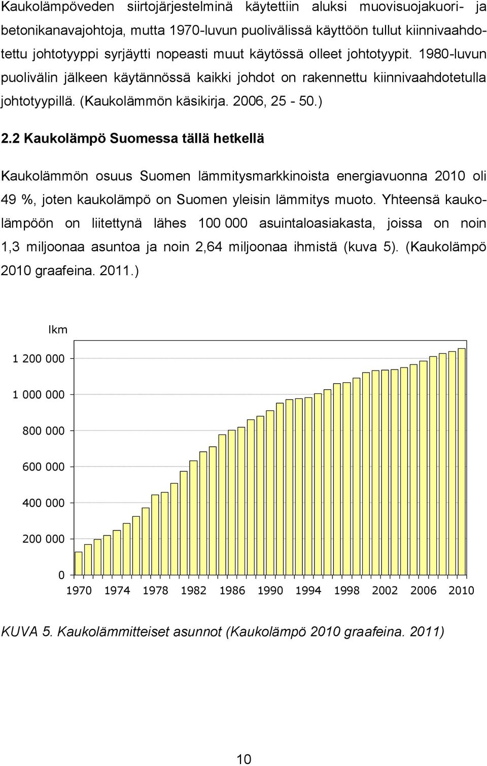 2 Kaukolämpö Suomessa tällä hetkellä Kaukolämmön osuus Suomen lämmitysmarkkinoista energiavuonna 2010 oli 49 %, joten kaukolämpö on Suomen yleisin lämmitys muoto.