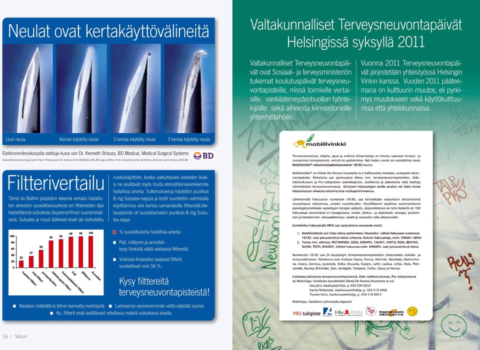 Vuonna 2011 Terveysneuvontapäivät järjestetään yhteistyössä Helsingin Vinkin kanssa. Vuoden 2011 pääteemana on kulttuurin muutos, eli pyrkimys muutokseen sekä käyttökulttuurissa että yhteiskunnassa.