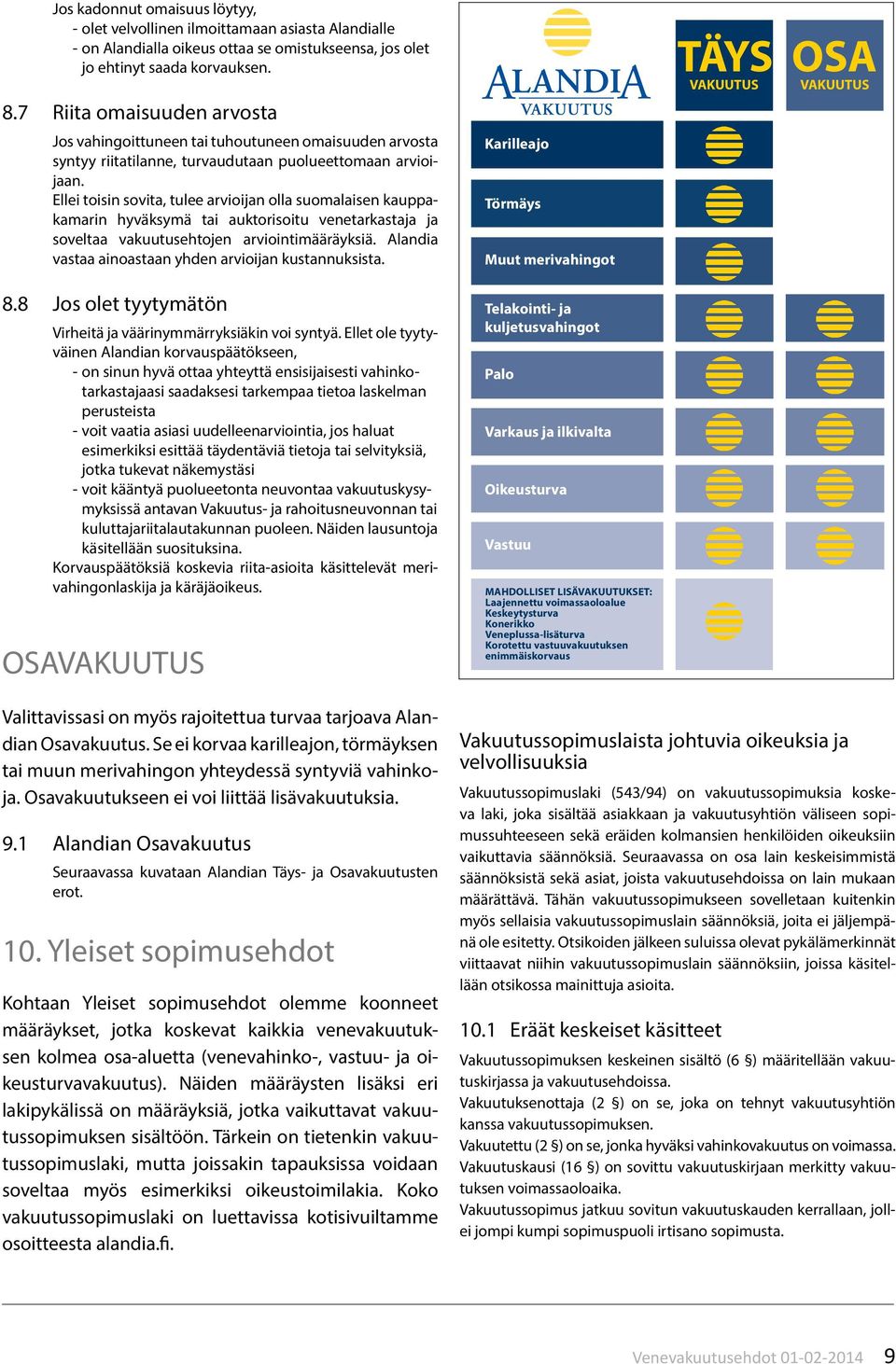 Ellei toisin sovita, tulee arvioijan olla suomalaisen kauppakamarin hyväksymä tai auktorisoitu venetarkastaja ja soveltaa vakuutusehtojen arviointimääräyksiä.