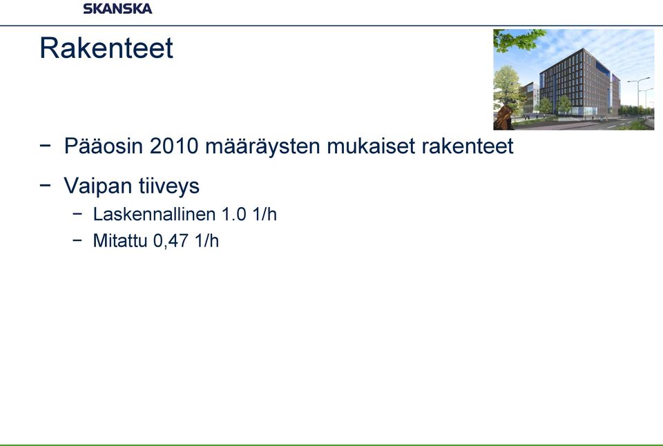 rakenteet Vaipan tiiveys