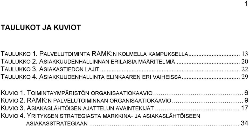 ASIAKKUUDENHALLINTA ELINKAAREN ERI VAIHEISSA... 29 KUVIO 1. TOIMINTAYMPÄRISTÖN ORGANISAATIOKAAVIO... 6 KUVIO 2.