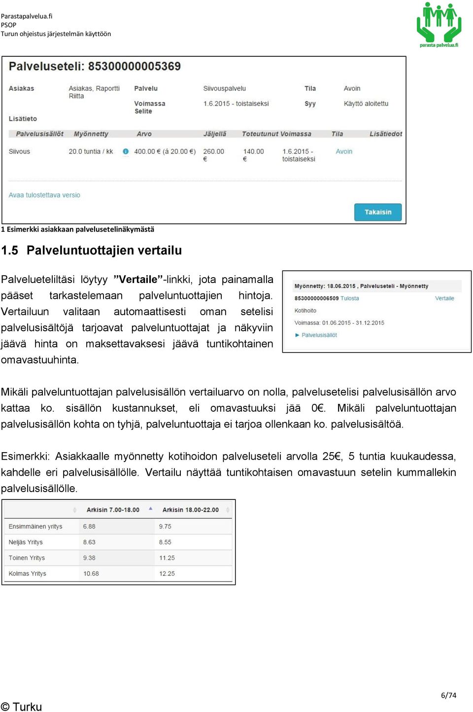 Mikäli palveluntuottajan palvelusisällön vertailuarvo on nolla, palvelusetelisi palvelusisällön arvo kattaa ko. sisällön kustannukset, eli omavastuuksi jää 0.