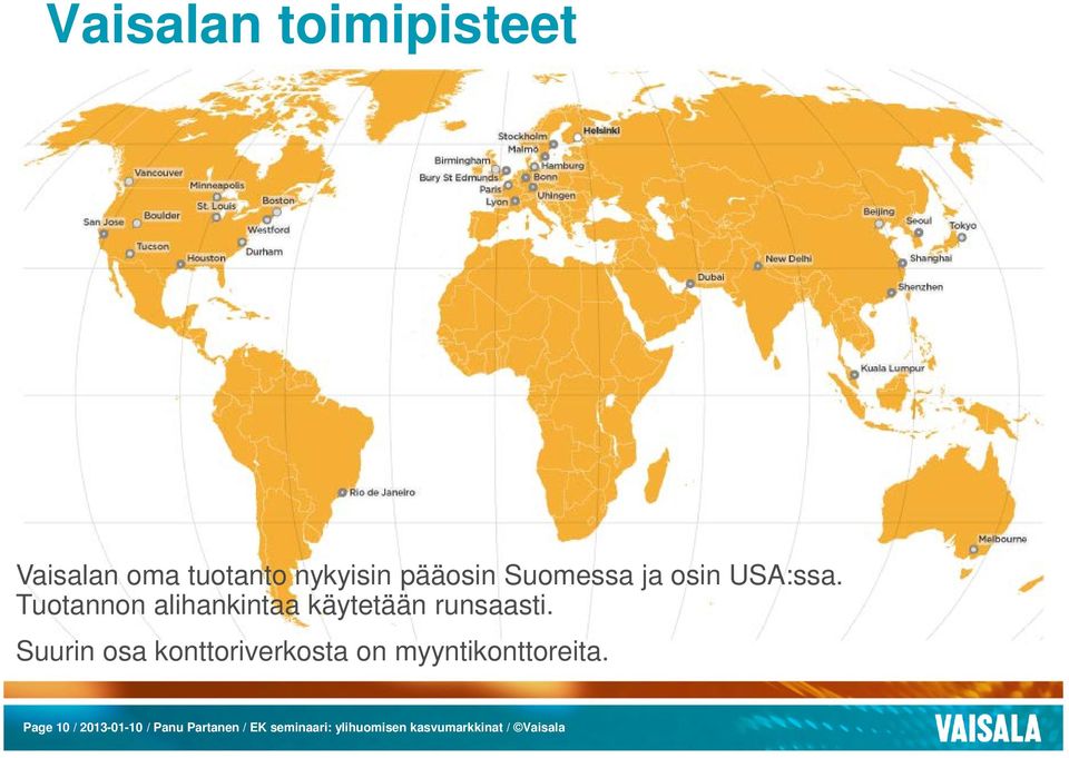 Tuotannon alihankintaa käytetään runsaasti.