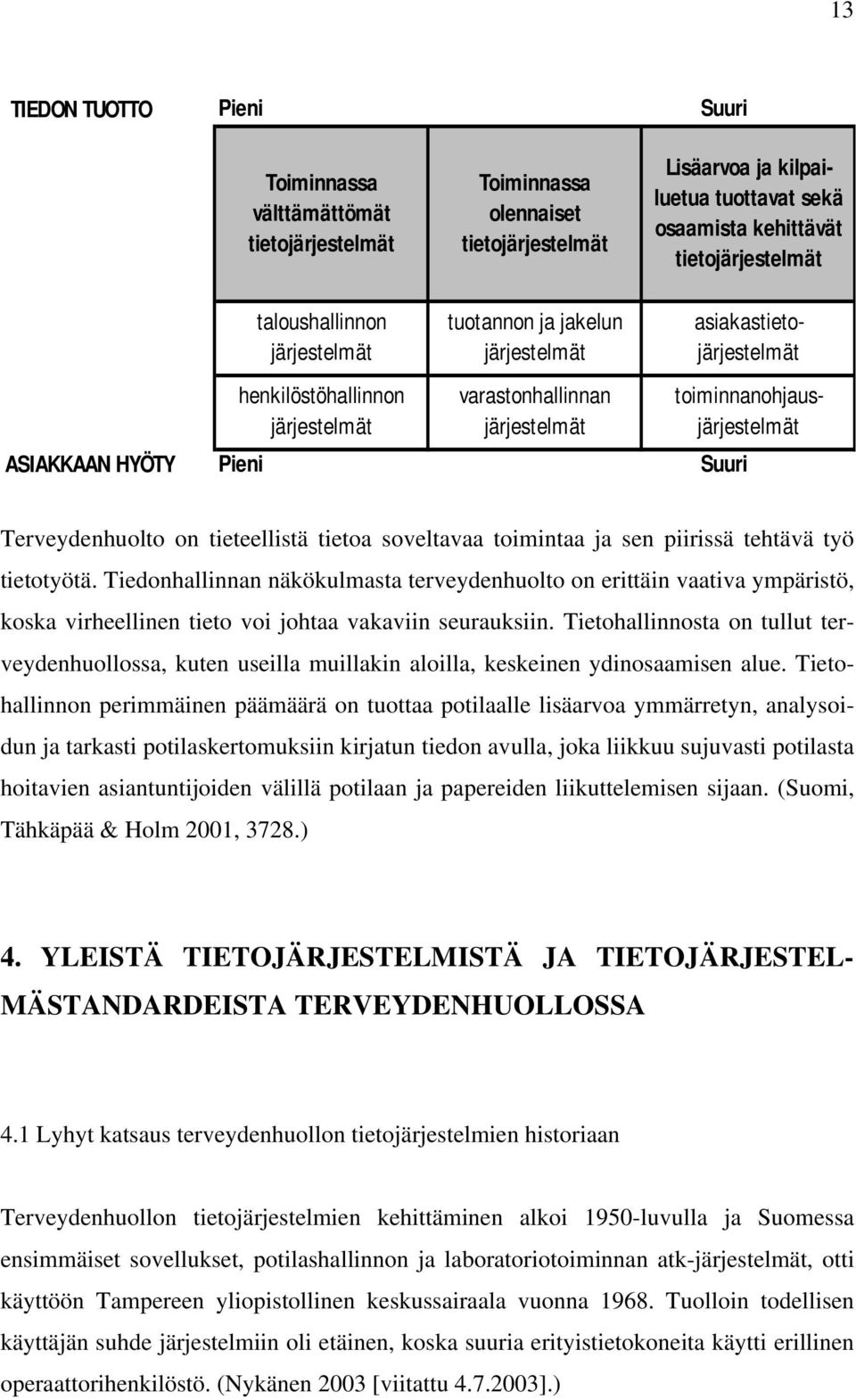 toiminnanohjausjärjestelmät Suuri Terveydenhuolto on tieteellistä tietoa soveltavaa toimintaa ja sen piirissä tehtävä työ tietotyötä.