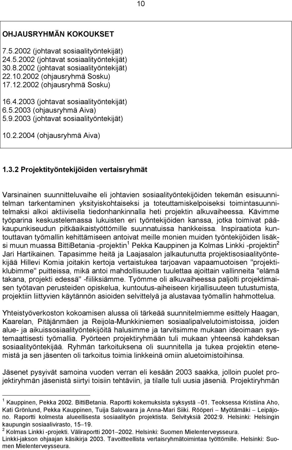 (johtavat sosiaalityöntekijät) 6.5.2003 