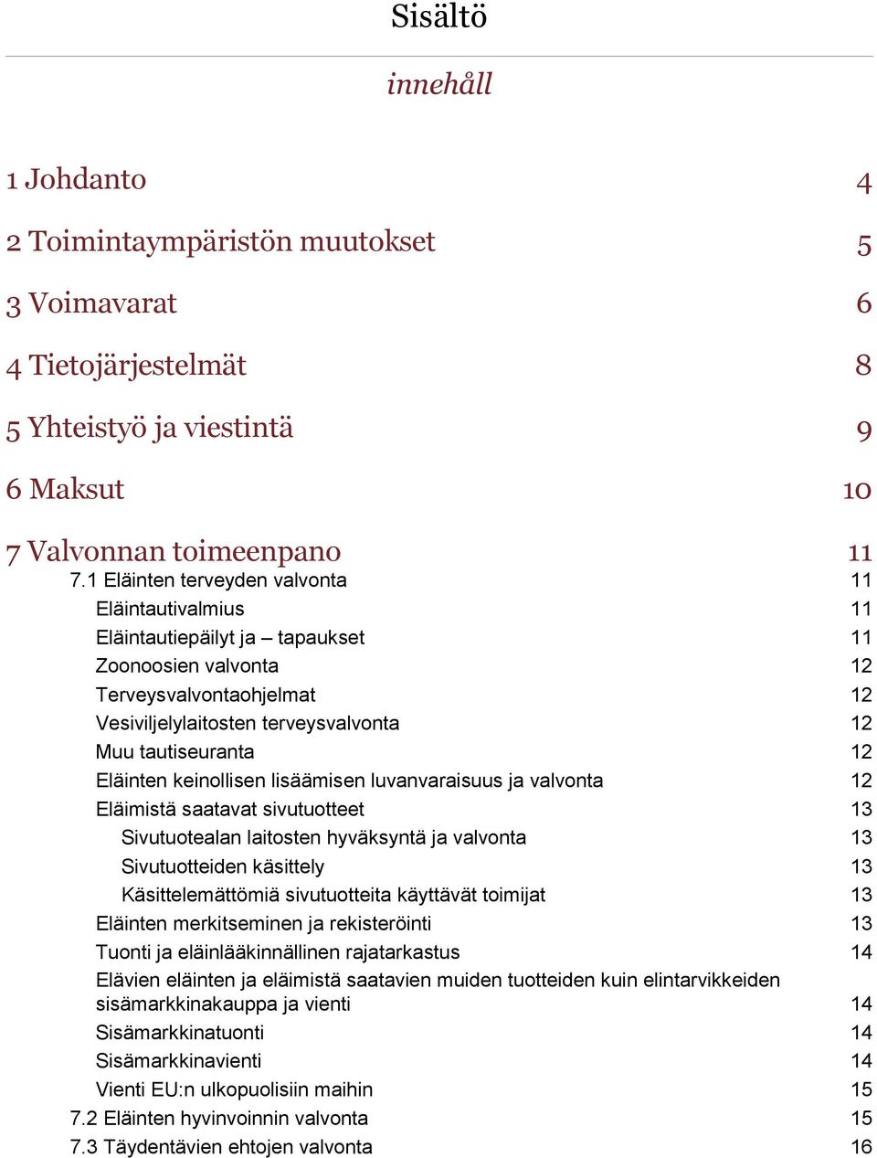 Eläinten keinollisen lisäämisen luvanvaraisuus ja valvonta 12 Eläimistä saatavat sivutuotteet 13 Sivutuotealan laitosten hyväksyntä ja valvonta 13 Sivutuotteiden käsittely 13 Käsittelemättömiä