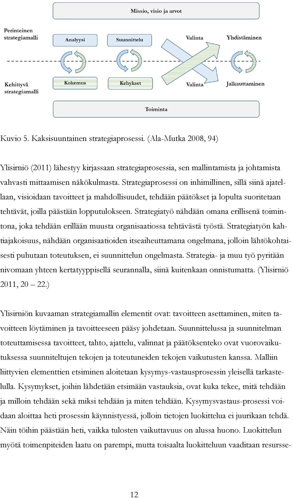 Strategiatyö nähdään omana erillisenä toimintona, joka tehdään erillään muusta organisaatiossa tehtävästä työstä.