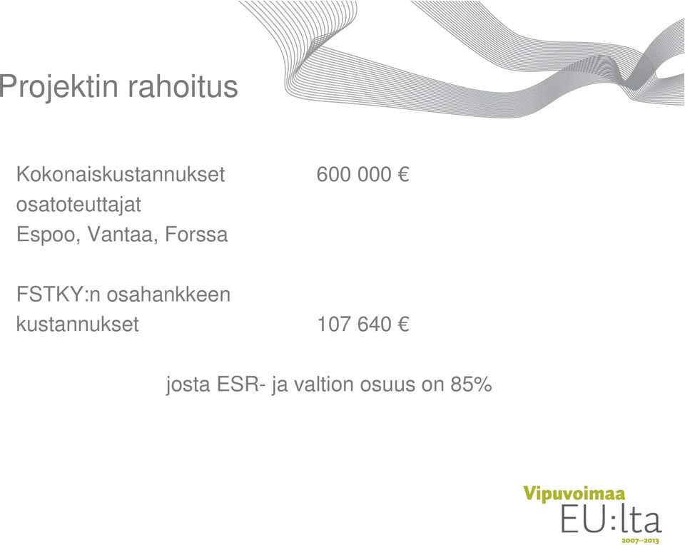 Forssa FSTKY:n osahankkeen kustannukset