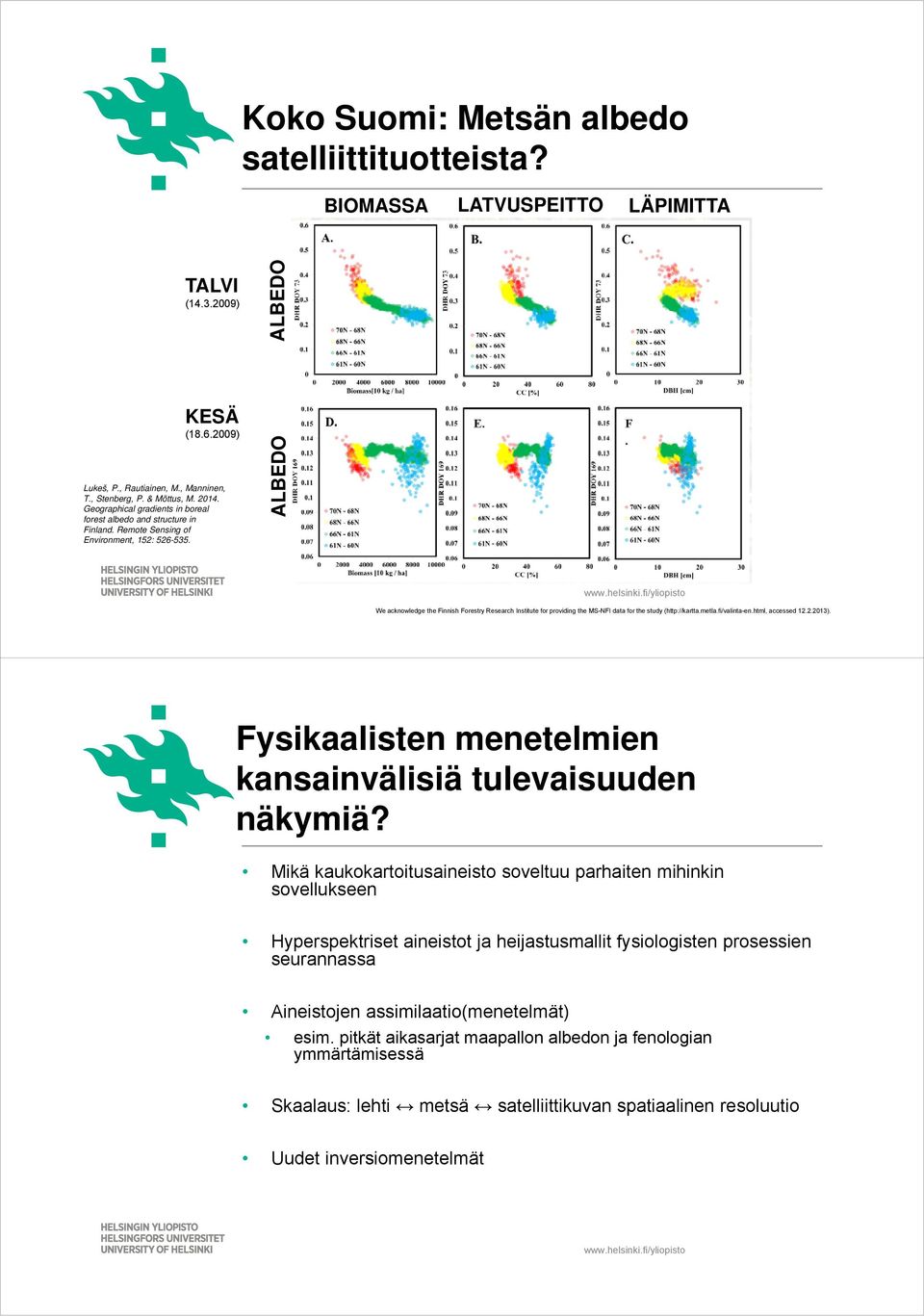 ALBEDO We acknowledge the Finnish Forestry Research Institute for providing the MS-NFI data for the study (http://kartta.metla.fi/valinta-en.html, accessed 12.2.2013).