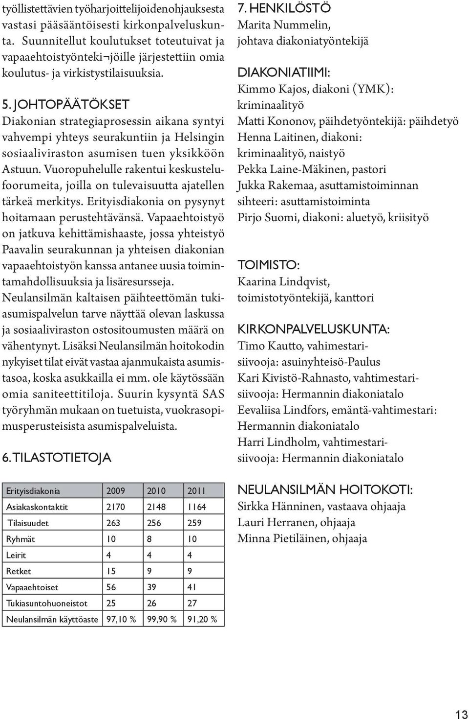 Johtopäätökset Diakonian strategiaprosessin aikana syntyi vahvempi yhteys seurakuntiin ja Helsingin sosiaaliviraston asumisen tuen yksikköön Astuun.