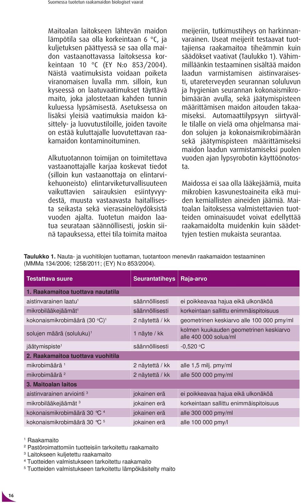 Asetuksessa on lisäksi yleisiä vaatimuksia maidon käsittely- ja luovutustiloille, joiden tavoite on estää kuluttajalle luovutettavan raakamaidon kontaminoituminen.