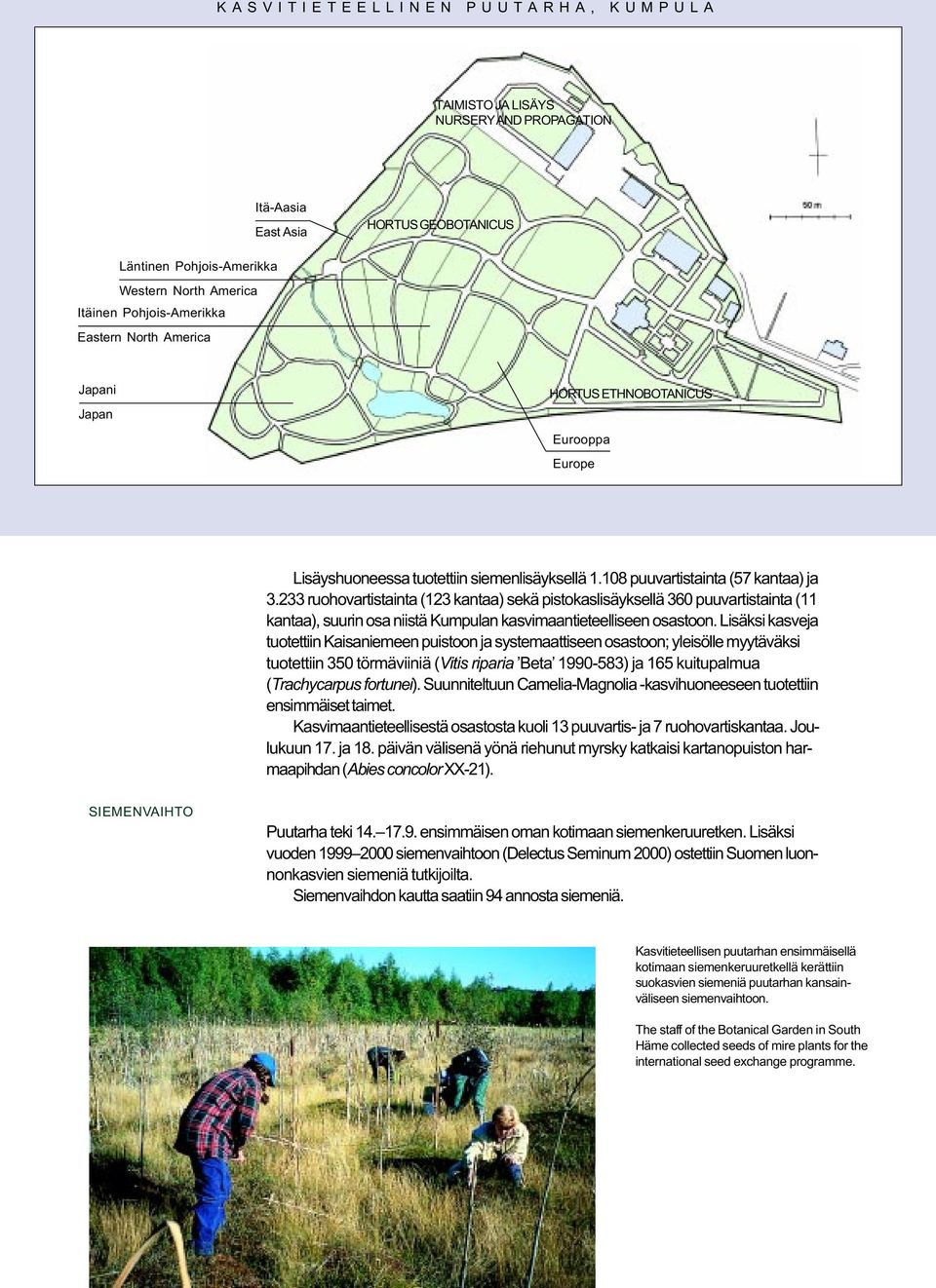 233 ruohovartistainta (123 kantaa) sekä pistokaslisäyksellä 360 puuvartistainta (11 kantaa), suurin osa niistä Kumpulan kasvimaantieteelliseen osastoon.