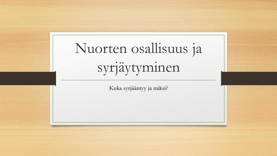 syrjäytyminen