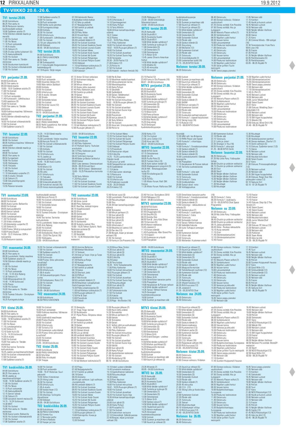 00 Yle Uutiset 15.05 Ylen aamu-tv: Tänään otsikoissa 16.00 Eduskunnan kyselytunti 16.55 Yle Uutiset viittomakielellä 17.00 Yle Uutiset 17.08 Sydämen asialla (7) 18.00 Yle Uutiset 18.