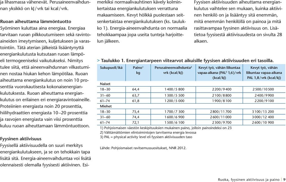 Tätä aterian jälkeistä lisääntynyttä energiankulutusta kutsutaan ruoan lämpöeli termogeeniseksi vaikutukseksi. Nimitys tulee siitä, että aineenvaihdunnan vilkastuminen nostaa hiukan kehon lämpötilaa.