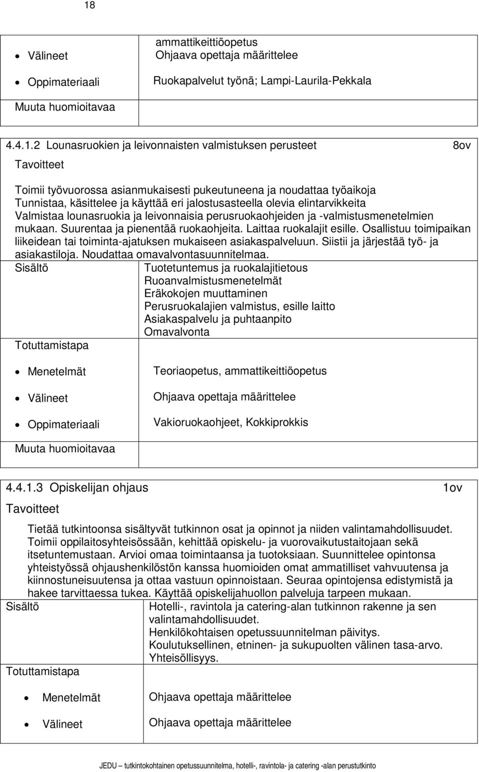 leivonnaisia perusruokaohjeiden ja -valmistusmenetelmien mukaan. Suurentaa ja pienentää ruokaohjeita. Laittaa ruokalajit esille.