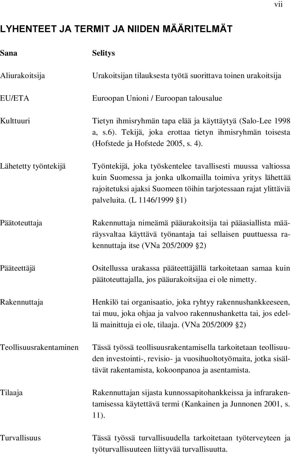 Lähetetty työntekijä Päätoteuttaja Pääteettäjä Rakennuttaja Teollisuusrakentaminen Tilaaja Turvallisuus Työntekijä, joka työskentelee tavallisesti muussa valtiossa kuin Suomessa ja jonka ulkomailla