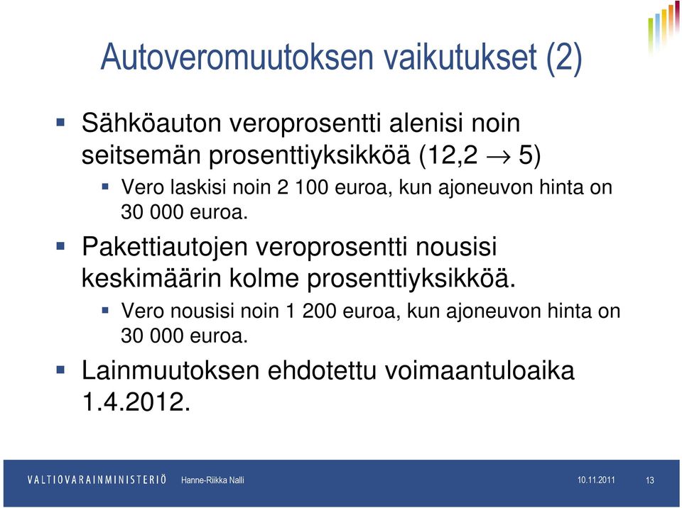 Pakettiautojen veroprosentti nousisi keskimäärin kolme prosenttiyksikköä.