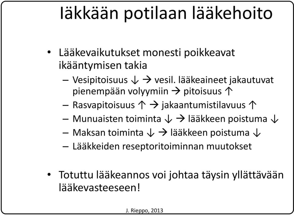 lääkeaineet jakautuvat pienempään volyymiin pitoisuus Rasvapitoisuus jakaantumistilavuus