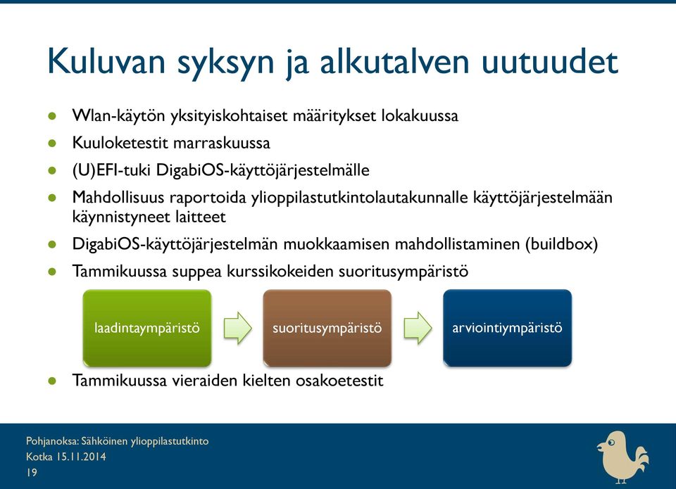 käynnistyneet laitteet DigabiOS-käyttöjärjestelmän muokkaamisen mahdollistaminen (buildbox) Tammikuussa suppea