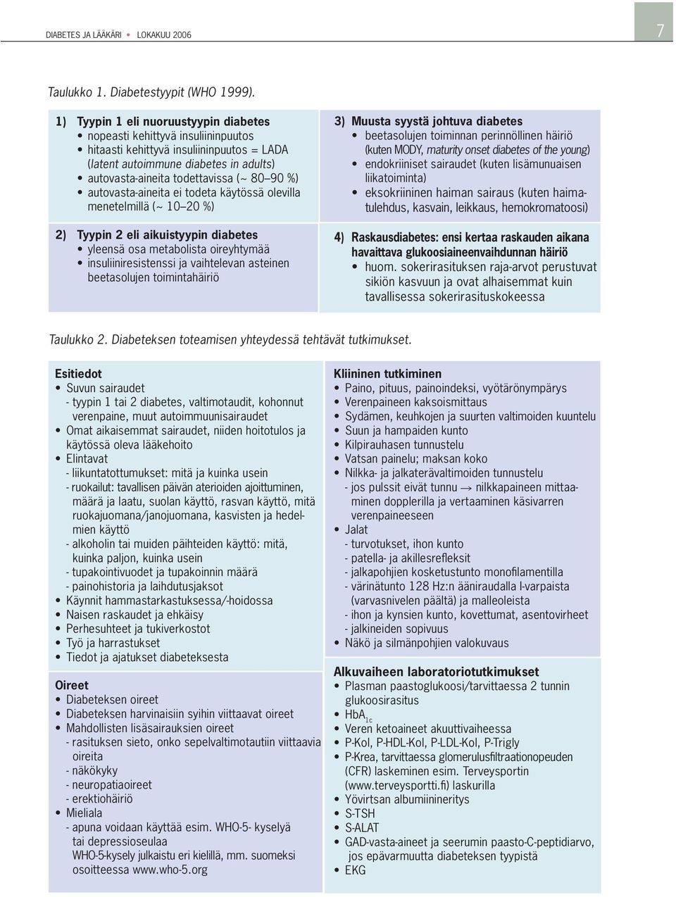 autovasta-aineita ei todeta käytössä olevilla menetelmillä (~ 10 20 %) 2) Tyypin 2 eli aikuistyypin diabetes yleensä osa metabolista oireyhtymää insuliiniresistenssi ja vaihtelevan asteinen