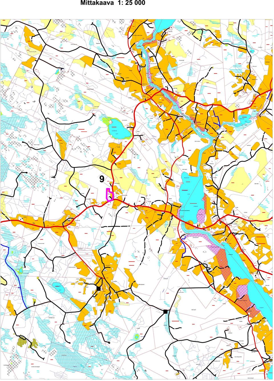 alue Haapala Mansikka-aho Koskenmylly Koivuharju Niittylä Jokihaara Kataja-aho Koskenkylä Vilkkilä Lautamäki 891 Kirvesaho ita Kalmukoski Kivik.