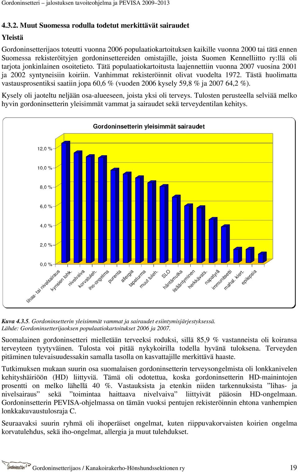 gordoninsettereiden omistajille, joista Suomen Kennelliitto ry:llä oli tarjota jonkinlainen osoitetieto. Tätä populaatiokartoitusta laajennettiin vuonna 2007 vuosina 2001 ja 2002 syntyneisiin koiriin.