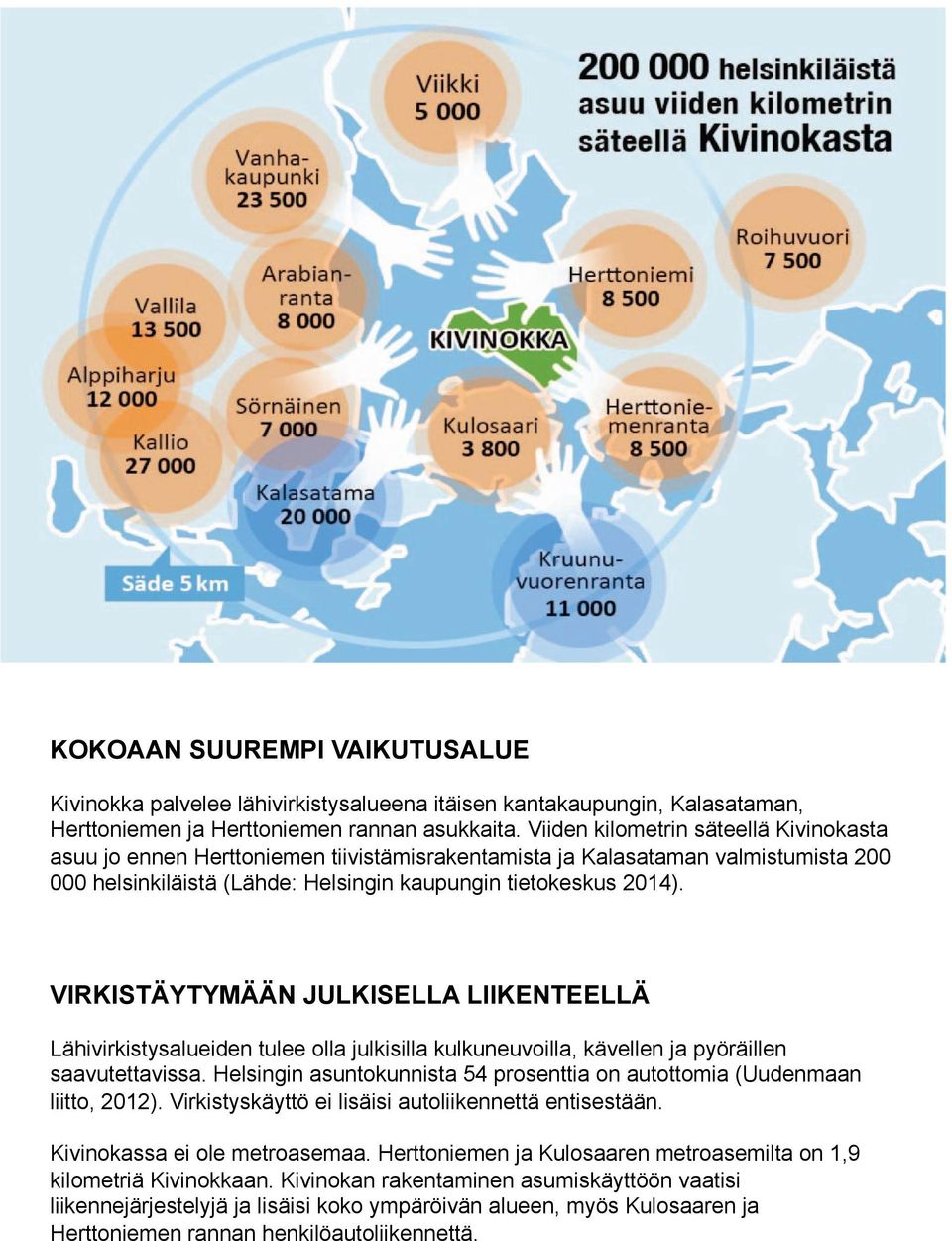 VIRKISTÄYTYMÄÄN JULKISELLA LIIKENTEELLÄ Lähivirkistysalueiden tulee olla julkisilla kulkuneuvoilla, kävellen ja pyöräillen saavutettavissa.