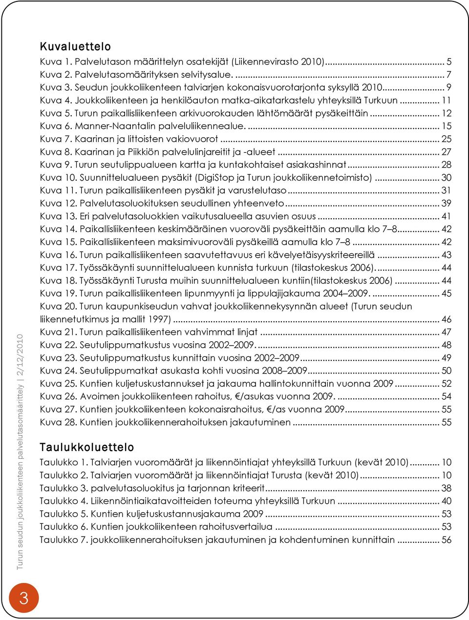 paikallisliikenteen arkivuorokauden lähtömäärät pysäkeittäin... 12 Kuva 6. Manner-Naantalin palveluliikennealue.... 15 Kuva 7. Kaarinan ja littoisten vakiovuorot... 25 Kuva 8.