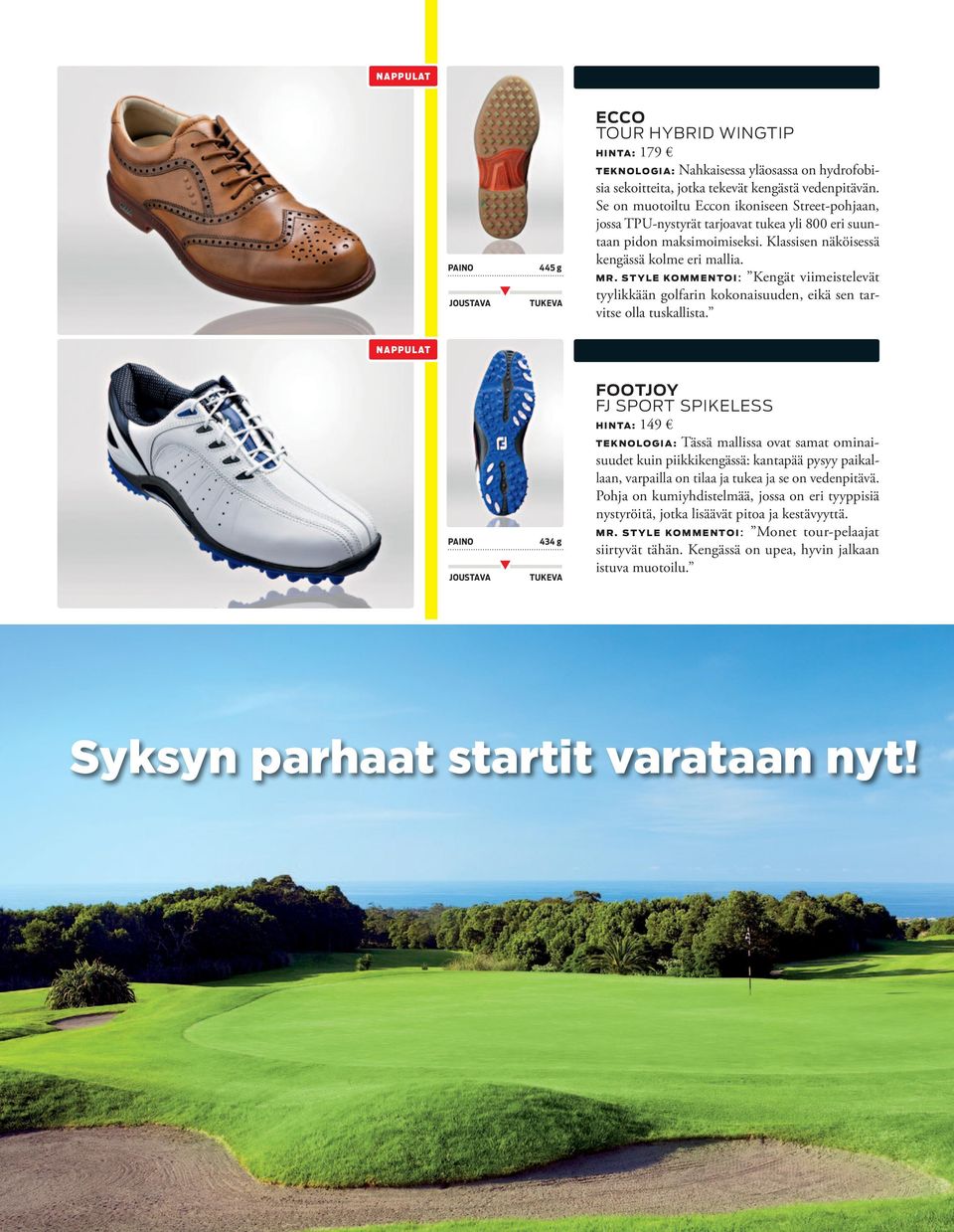 STYLE KOMMENTOI: Kengät viimeistelevät tyylikkään golfarin kokonaisuuden, eikä sen tarvitse olla tuskallista.