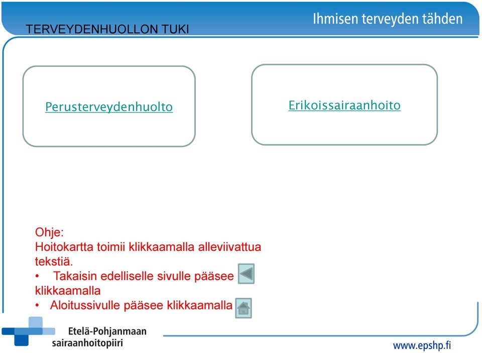 klikkaamalla alleviivattua tekstiä.