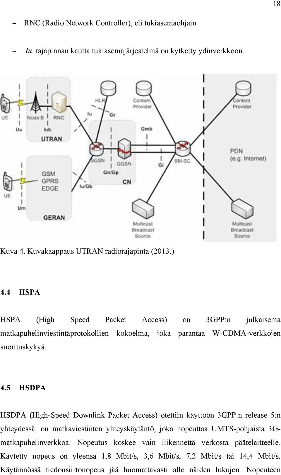 5 HSDPA HSDPA (High-Speed Downlink Packet Access) otettiin käyttöön 3GPP:n release 5:n yhteydessä.