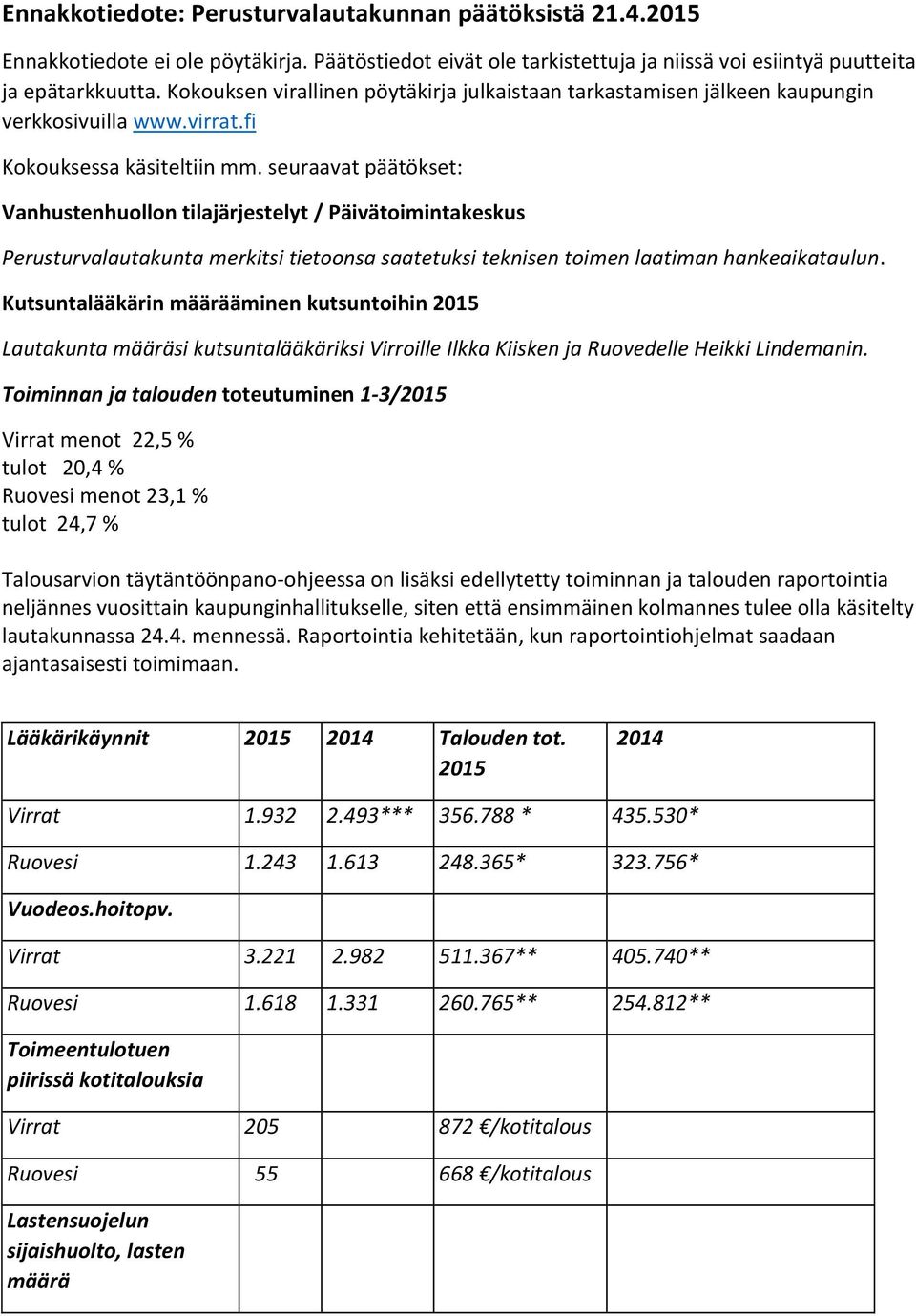 seuraavat päätökset: Vanhustenhuollon tilajärjestelyt / Päivätoimintakeskus Perusturvalautakunta merkitsi tietoonsa saatetuksi teknisen toimen laatiman hankeaikataulun.