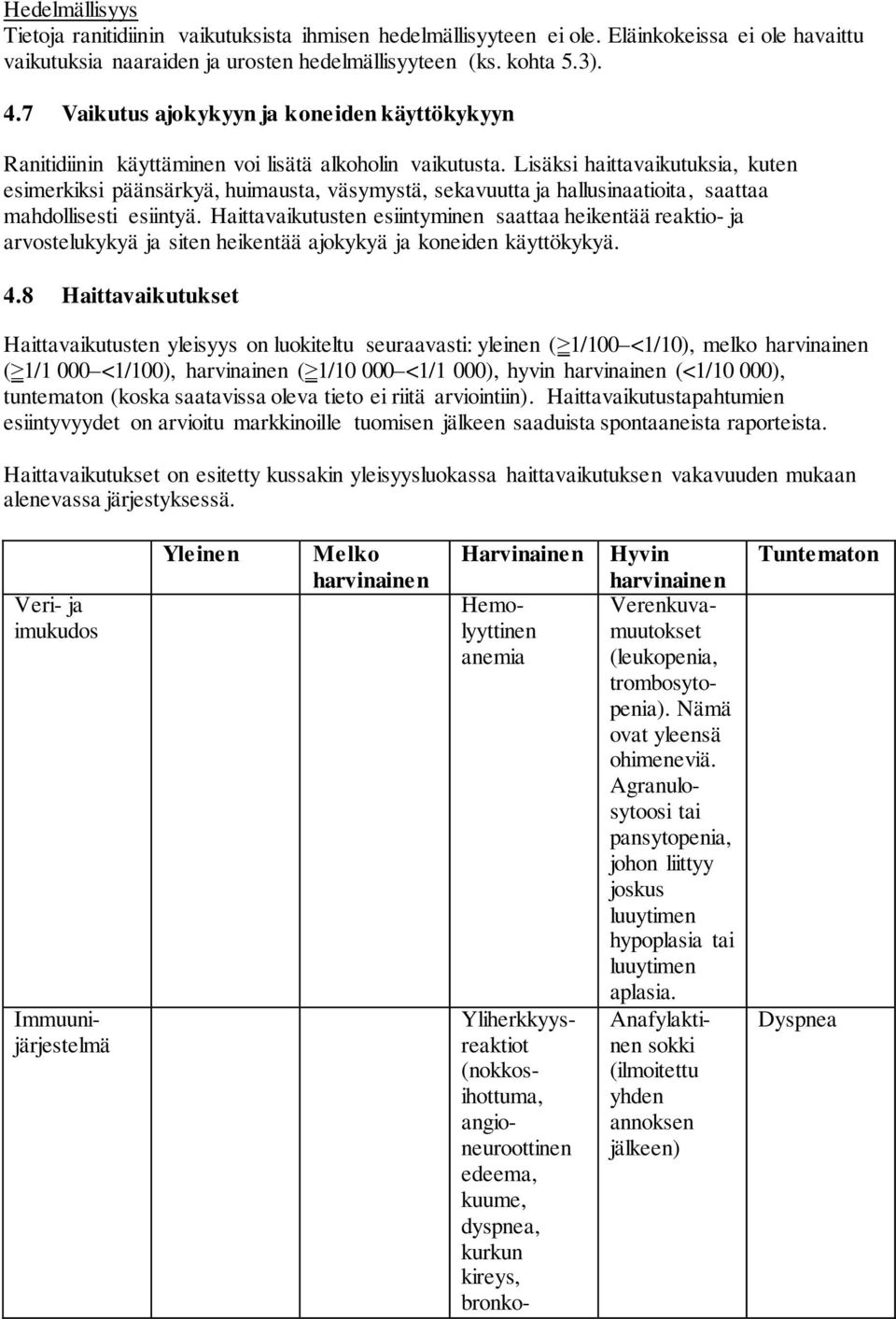 Lisäksi haittavaikutuksia, kuten esimerkiksi päänsärkyä, huimausta, väsymystä, sekavuutta ja hallusinaatioita, saattaa mahdollisesti esiintyä.