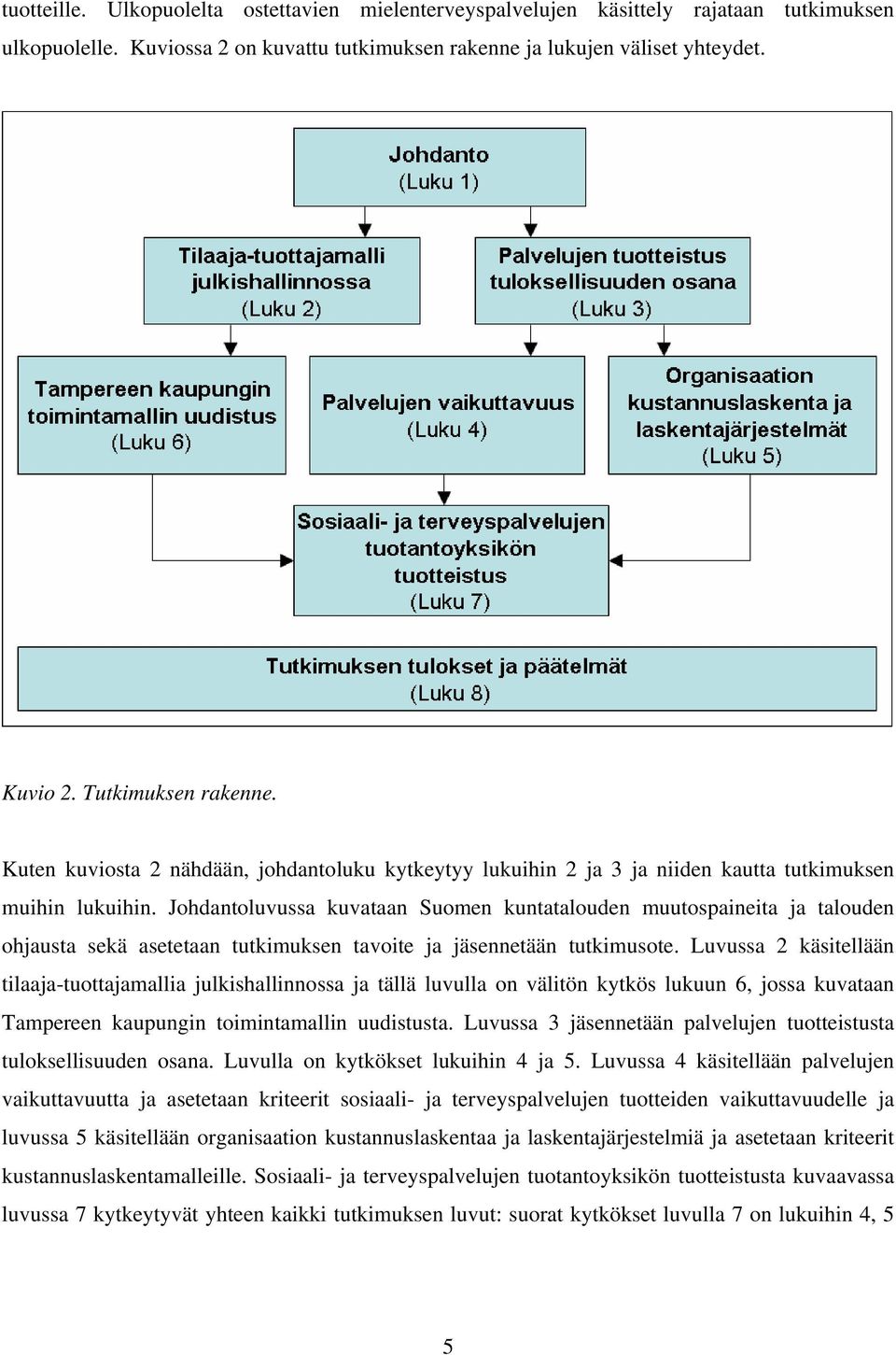 Johdantoluvussa kuvataan Suomen kuntatalouden muutospaineita ja talouden ohjausta sekä asetetaan tutkimuksen tavoite ja jäsennetään tutkimusote.