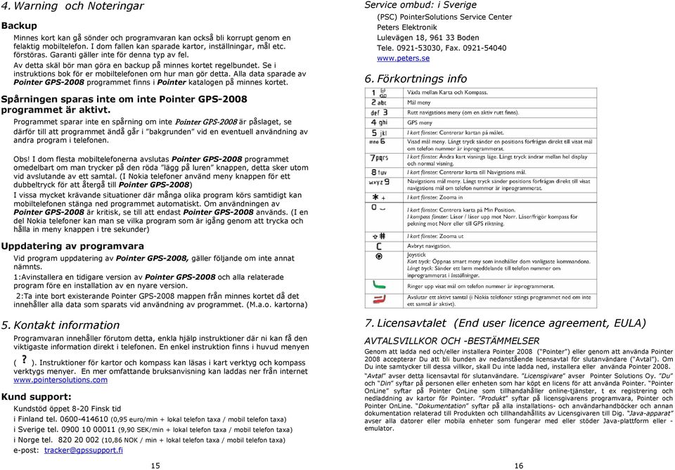 Alla data sparade av Pointer GPS-2008 programmet finns i Pointer katalogen på minnes kortet.